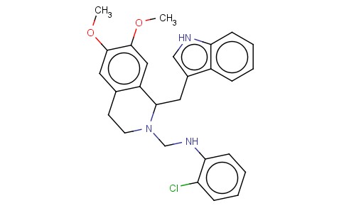 2(1H)-ISOQUINOLINEMETHANAMINE, 3,4-DIHYDRO-N-(2-CHLOROPHENYL)-6,7-DIME THOXY-1-(1H-INDOL-3-YLMETHYL)